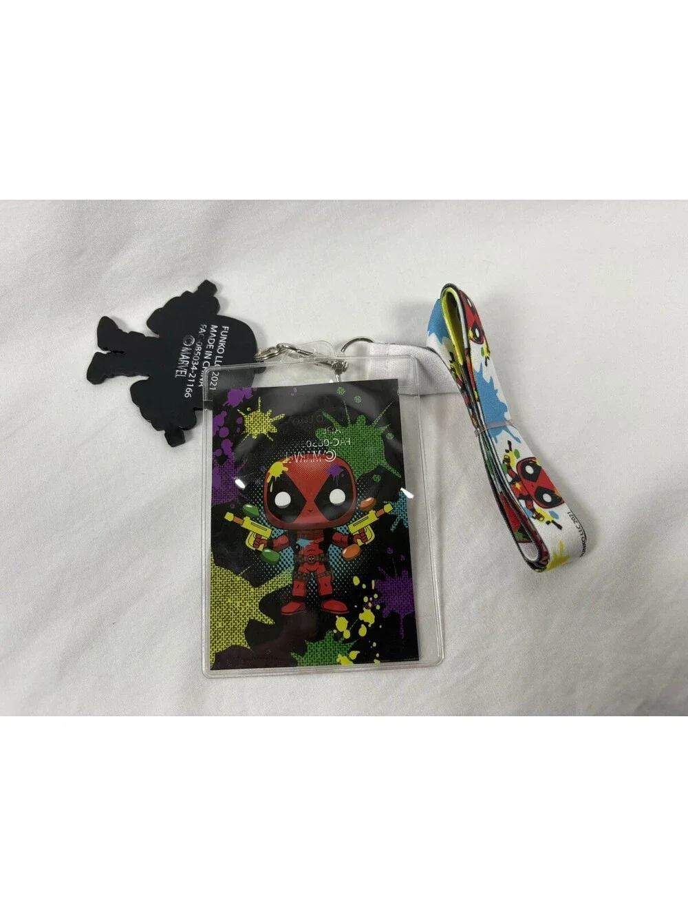 Deadpool Character with Name Lanyard With ID Holder Keychain